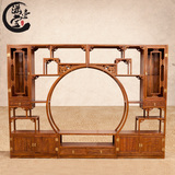 中式红木家具 新古典花梨木博古书架电视柜组合 实木矮柜书柜地柜