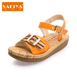 Safiya/索菲亚专柜正品夏季新款女鞋休闲露趾坡跟凉鞋SF52115395