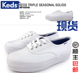 香港正品代购美国keds厚底帆布鞋 郑秀晶同款 Krystal小白鞋 现货