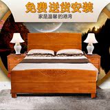 中式全实木床1 1.2米单人床1.5 1.8高箱储物床双人床1.35米儿童床