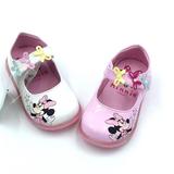 女童皮鞋Disney迪士尼童鞋宝宝鞋闪灯公主鞋春秋款单鞋小童1-3岁
