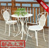 欧式双两人阳台铁艺庭院桌椅套件花园户外休闲简式咖啡桌椅子组合