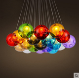 BOCCILED艺术彩色泡泡双层玻璃球创意客厅彩色流星球吊灯