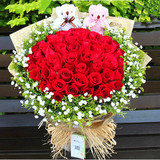 北京鲜花同城速递表白生日预定订花999朵红玫瑰花绣球送花束礼盒