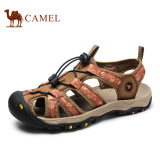 Camel/骆驼男鞋2016夏季新款户外防撞鞋头 休闲牛皮沙滩凉鞋