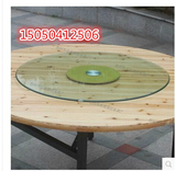 酒店实木圆桌1.4米1.6米1.8米饭店圆桌杉木可折叠圆桌圆台餐饭桌
