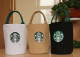 日本星巴克手提帆布包女手拎补习袋书袋购物袋子便当包饭盒袋桶包