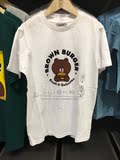 韩国代购 连我Line Friends布朗熊 汉堡薯片T恤 夏季短袖男女同款