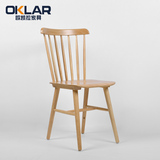 北欧全实木温莎椅 美式乡村简约餐椅 咖啡餐厅白橡木彩色椅子批发