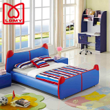 乐美皮床儿童床男孩女孩单人床创意可插帐杆小孩床1.5米1.2米软床