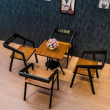 美式复古铁艺实木阳台桌椅咖啡厅休闲桌椅组合户外酒吧台桌椅套件
