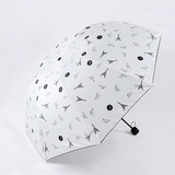 时尚韩版晴雨伞 折叠学生女男士防紫外线太阳伞 遮阳伞黑胶防晒伞
