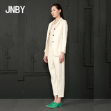 棉+苎麻俗称天然纤维JNBY江南布衣 春装女西装短款小外套5E22084