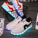 秋季LED七彩发光鞋USB充电情侣夜光鞋韩版低帮学生鞋闪光灯荧光鞋