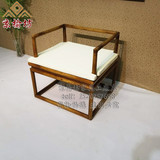 新中式老榆木实木家具免漆禅意圈椅 现代简约沙发椅围椅打坐禅椅