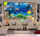 定制立体3D卡通儿童房海底世界动物壁纸墙纸大型壁画浪漫温馨个性