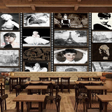 复古大型壁画欧美怀旧明星海报咖啡个性创意餐厅酒吧无缝墙纸壁纸
