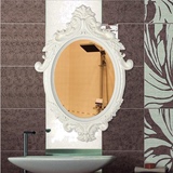 化妆镜镜子挂壁玻璃浴室镜卫生间镜子雕花装饰镜树脂边框试衣镜全