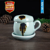 龙泉青瓷瓷器带盖茶水杯大容量办公陶瓷过滤 茶具嘟嘟杯高温耐热