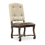 美式新古典餐椅书桌椅复古软包休闲椅个性雕刻高端定制样板房书椅