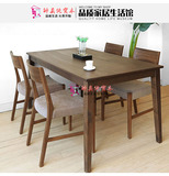 纯实木抽屉餐桌现代简约餐桌椅组合可定制宜家白橡木长方形吃饭桌