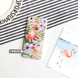 韩国少女粉系列火烈鸟苹果iPhone6S手机壳6Plus全包边软壳保护套