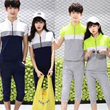 情侣装夏装2016韩版新款夏季短袖t恤男女学生休闲运动套装班服潮