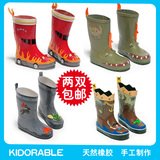 美国kidorable 外贸出口儿童雨靴 男孩消防车 恐龙 骑士雨鞋水靴