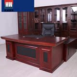 杭州办公家具老板办公桌 贴实木皮油漆大班台 总裁经理 主管桌椅