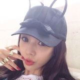 韩版时尚潮女士冬季帽子 女式棒球帽 可爱卡通 兔子耳朵鸭舌帽
