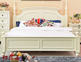 美式床全实木 床深色2米白色现代简约双人床1.81.5米