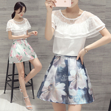 2016夏季新款两件套连衣裙夏天韩版显瘦时尚裙子学院风气质女装潮