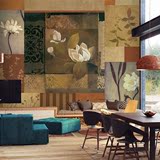 欧式复古花卉壁纸墙布卧室客厅沙发背景墙纸大型个性手绘壁画定制