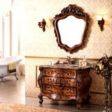 欧式浴室柜美式仿古卫浴高端橡木浴室柜实木卫浴柜洗手盆浴室镜柜