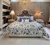 尚影爱 蓝色 新中式 美式 乡村  古典 样板房 软装设计 装饰 床品