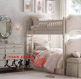 美式儿童高低子母床 欧式实木上下床双层床多功能组合儿童床 定制