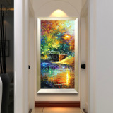 抽象油画走廊过道壁画客厅挂画玄关装饰画竖版风景画现代简约欧式