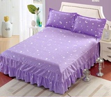 歪歪床裙床罩 星星紫 单件1.8床单双人1.5米席梦思床套