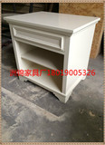 实木床头柜白色实木床头柜现货上海无门床头柜可定制美式床头柜