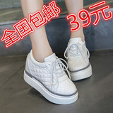 韩版秋季小白鞋女松糕厚底内增高板鞋运动鞋休闲鞋学生女鞋跑步鞋