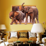 大型3D立体墙贴客厅电视沙发背景墙壁装饰贴画卧室床头大象墙贴纸