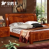 北美红橡特价包邮双人床全实木现代中式高箱床储物床雕花家具