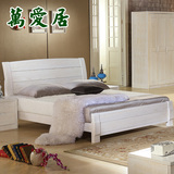 现代中式榆木床实木床1.8米双人床1.5气压床储物床五包实木床-811