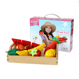 新款仿真木制厨房过家家游戏 水果蔬菜切切乐 宝宝益智 儿童玩具