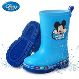 正品迪士尼儿童雨鞋男女童加棉保暖雨靴防滑套鞋小孩学生中筒胶鞋