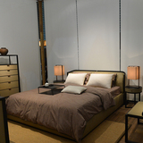 万物曲美家具定制 样板房现代中式实木家具 新中式双人床1.8米2米