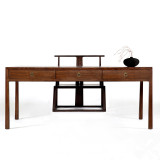 新中式实木书桌椅组合 书房仿古简约电脑桌台 现代中式禅意写字台