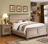 欧式简约复古实木双人床 法式后现代卧室家具 样板房定制美式大床