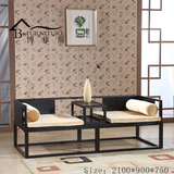 新中式实木沙发组合 现代简约可拆洗沙发 样板房客厅实木家具定制