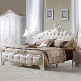 欧式床实木双人床1.5米真皮床卧室家具简约公主床法式结婚床现货